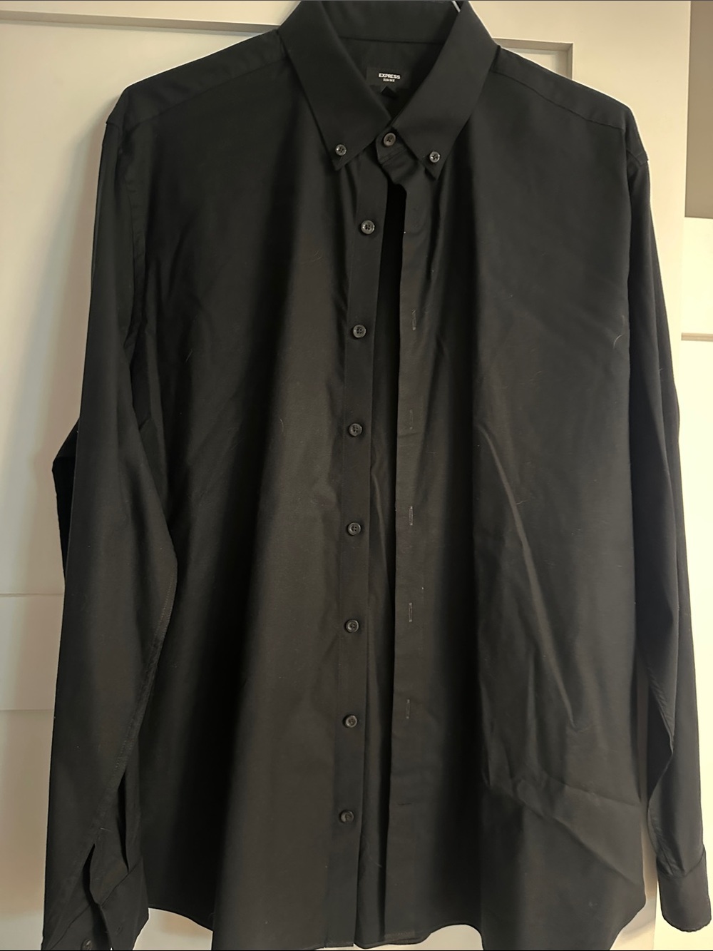 Mens EXPRESS Black Button-Down Dress Shirt - Classic Collar SLIM 1X